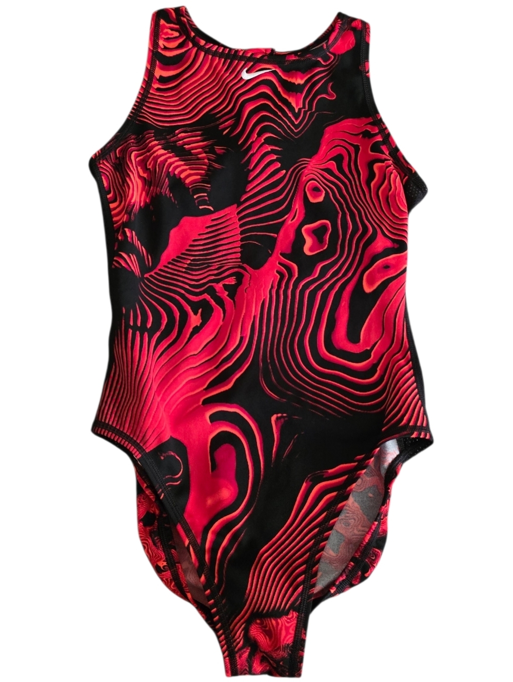 ❤️ Nike Black & Red Swirl One-Piece Swimsuit Size 6